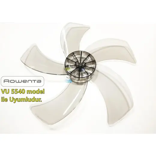 Rowenta Vu 5540 Modele Uyumlu Vantilatör Pervanesi 16INÇ 5 Kanat 38 CM Füme Renk Pls