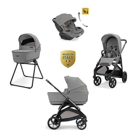 Inglesina Aptica Glam Bebek Arabası & Darwin Recline Evo Ana Kucaklı 4'lü Sistem - Crystal Grey