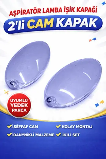 Beko Aspiratör Lamba Cam Işık Kapağı 2li Kapak 9188065409