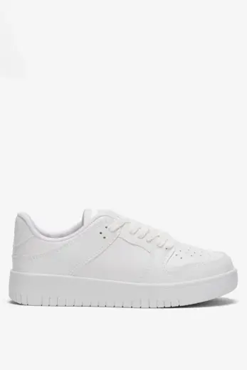 Unisex Bağcıklı Spor Sneaker Ayakkabı BEYAZ - BEYAZ