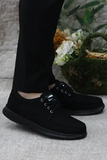 Dks 023 Siyah Hafif Rahat Keten Sneaker Erkek Ayakkabı