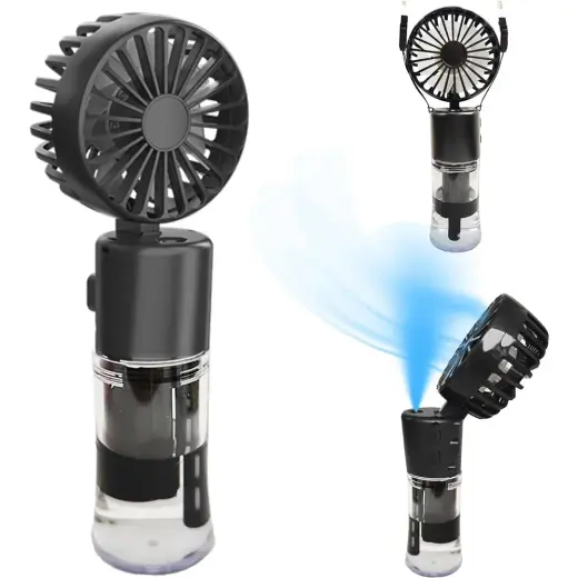 Robeve Elle Tutulabilir Taşınabilir Buharlı Vantilatör Fan Mini Fan – 4 Hız Ayarı, Şarjlı, Misting Özelliği, Kompakt Ve Hafif Tasarım, Seyahat Ve Ofis Kullanımı Için Ideal Buharlı Vantilatör Fan