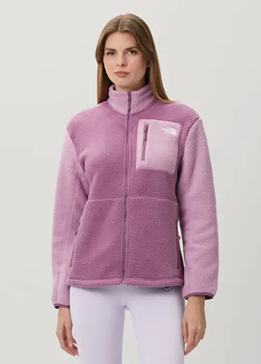 Yumiori Mor Tam Boy Fermuarlı Polar Mont