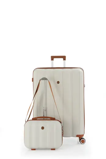 V305 PP Y.ÜRETİM VALİZ 75 CM + MAKYAJ KIRMIZI SET