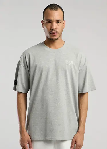 Ever Essentials Gri Melanj Oversize Kısa Kollu Erkek T-shirt