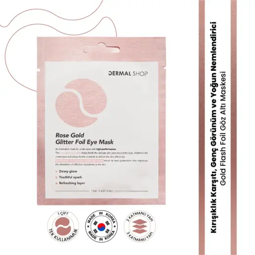 Dermal Rose Gold Glitter Foil Göz Maskesi 4 gr