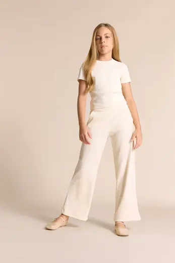 Wide Leg Waffle Cepli Geniş Paça Pantolon Kız Çocuk