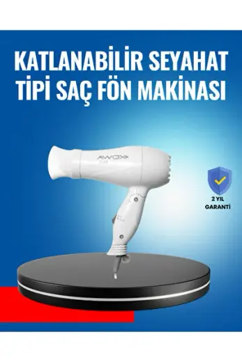 Çift Isı ve Hız Ayarlı Katlanabilir Saç Kurutma Makinesi -