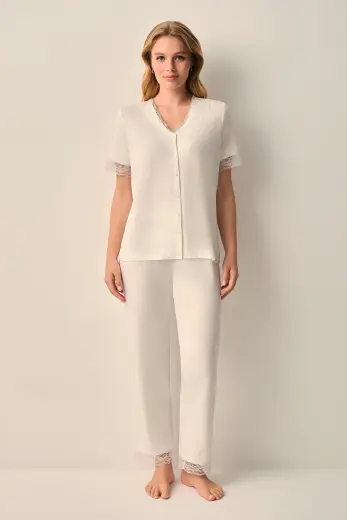 Ekru Catrine Pijama Takımı