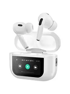 Logia Touch Screen Pro Dokunmatik LED Ekranlı Beyaz Bluetooth Kulaklık
