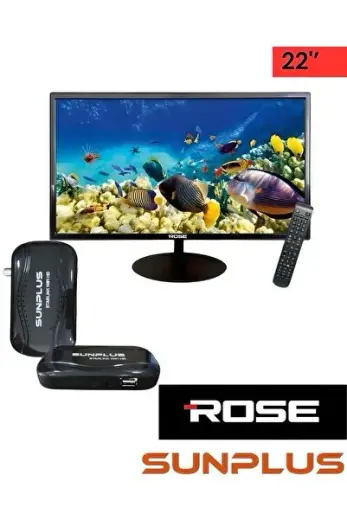 22" 55 Ekran Karavan - Tekne - Yat Lcd Monitör Tv Ve Sunplus Starlink Wifi Hd Uydu Alıcısı Cm-122