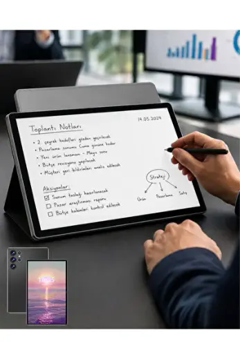 10.1 İnç Android Tablet 16GB RAM 1TB Depolama Klavyeli Tablet Seti - LSNTKN-RS4937