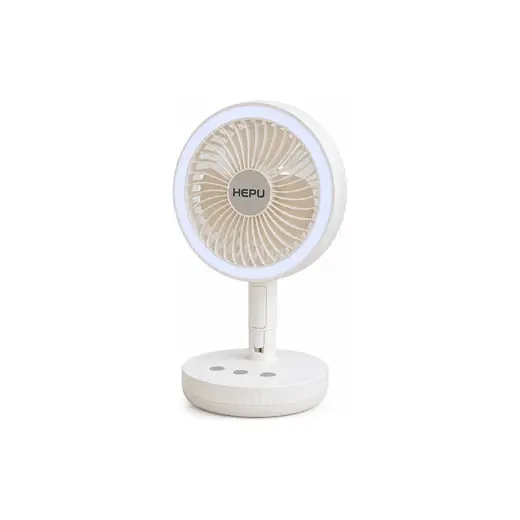 Hepu HP-F888 Şarjlı Katlanabilir Masaüstü Fan 4000MAH LED Işıklı