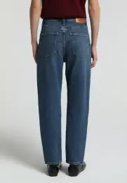 Mom Fit Kadın Mid İndigo Denim Jean Pantolon 3