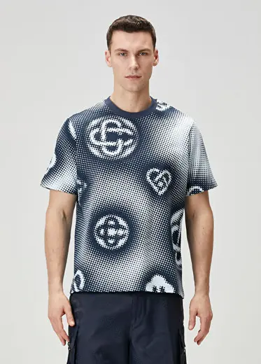 Halftone Icon Lacivert T-shirt