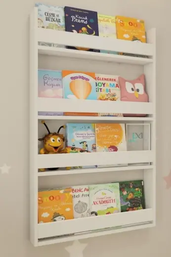 Kzy Mobilya Montessori Kitaplık Beyaz