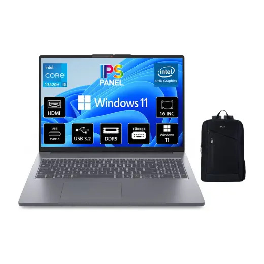 Lenovo Ideapad Slim 3 16IRH10 Intel Core I5-13420H 24GB 512GB SSD 16" Wuxga (1920X1200) IPS Panel Freedos Taşınabilir Dizüstü Bilgisayar 83K20073TR