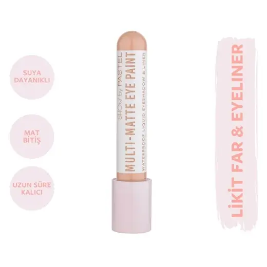Show by Pastel Multi-Matte Eye Paint Waterproof Eyeshadow & Liner Waterproof Mat Likit Far ve Eyeliner 82 Vibing