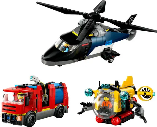 60462 LEGO® City Helikopter, İtfaiye Kamyonu ve Denizaltı Karışımı