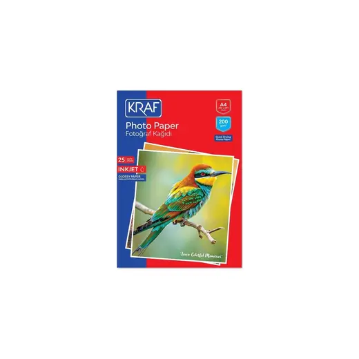 Kraf 2200 Parlak Fotoğraf Kağıdı A4 200G 25'li