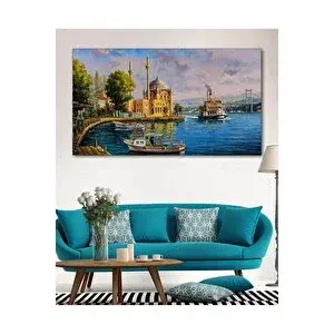 Mgi Design Istanbul Manzara Resimli Duvar Dekorasyon Kanvas Tablo | Modern Duvar Dekoru | Salon, Yatak Odası Ve Ofis İçin | Sanatsal Ev Dekorasyonu 100x70 cm