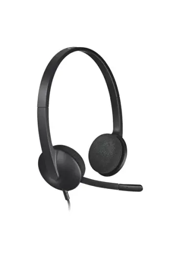 H340 USB Gürültü Önleyici Mikrofonlu Kablolu Kulaklık, Siyah 981-000475