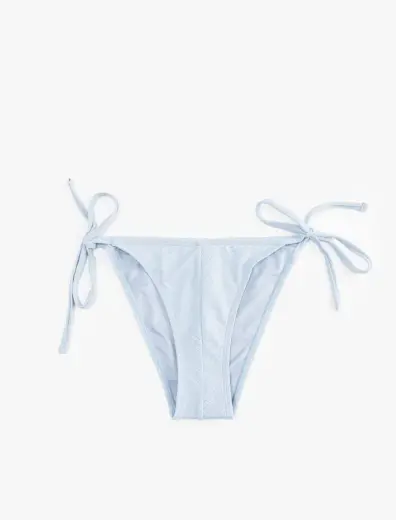 Parıltılı Dokulu Yanları İpli Bikini Altı