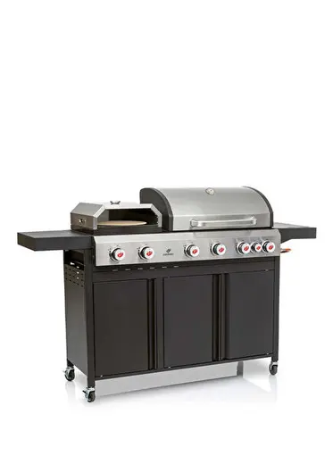 Caliano 6.1 Siyah Pizza Fırınlı Gazlı Barbekü