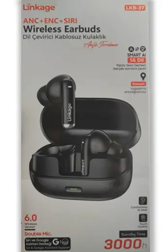 LKB-37 ANC+ENC+Siri Destekli Kablosuz Bluetooth Kulaklık - 56 Dil Anlık Çeviri Özellikli