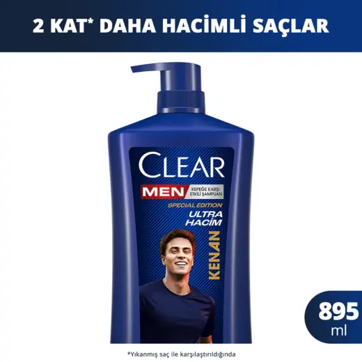 Clear Men Kenan Yıldız Ultra Hacim Kepeğe Karşı Etkili Ekstra Büyük Boy Şampuan 895 ml