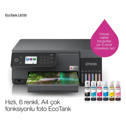 Epson Ecotank L8100 A4 Çok Fonksiyonlu Yazıcı