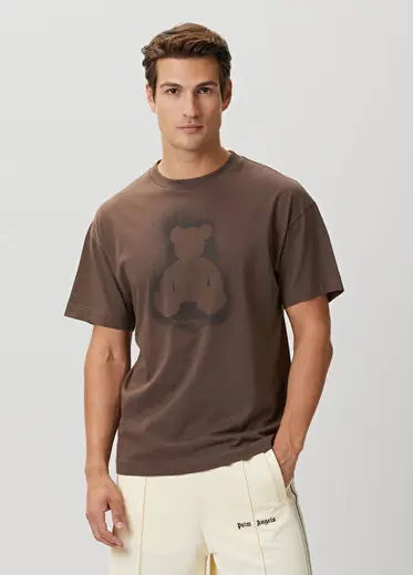 Kahverengi Baskılı T-shirt