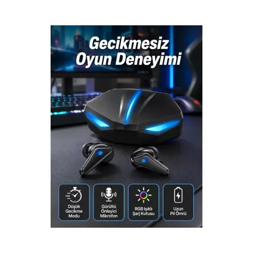 Nemere İthalat Bluetooth Kulaklık Oyuncu Kulaklığı Rgb Işıklı Oyunlarda Düşük Gecikme Nemere Ithalat