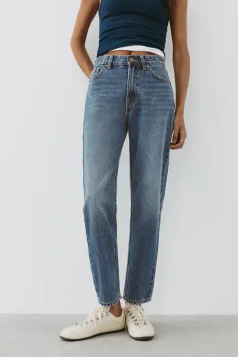 Mom fit yüksek bel jean
