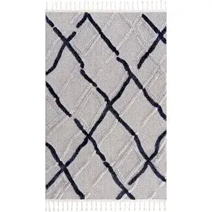 Cool Halı Palazzo 03 Gri Lacivert Bukle Salon Halısı Mutfak Halısı Çocuk Odası Halısı Kesme Yolluk 80x250 cm