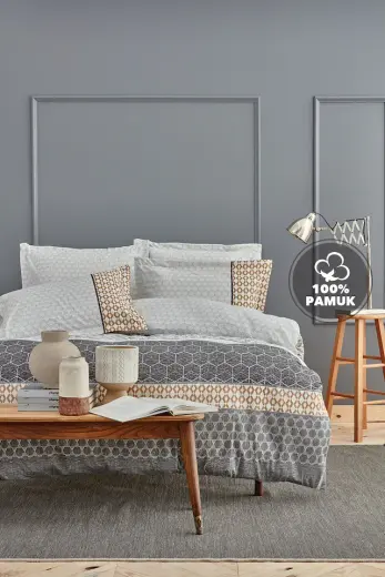 Yataş Bedding Taren Ranforce Tek Kişilik Nevresim Seti - Gri