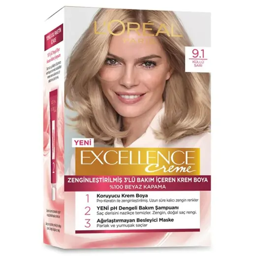 Loreal Paris Excellence Creme Saç Boyası - 9.1 Sarı Küllü