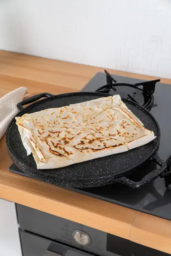 Acar Diamante Döküm Çift Taraflı Izgara - Gözleme Tavası - 34 Cm