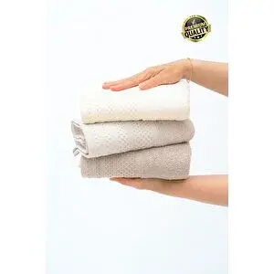 Vionel Home Softure 3’lü El Yüz Havlusu | Günlük Kullanım | 50x90 Cm | Yumuşak, Dayanıklı | Bej Tonlar Bej