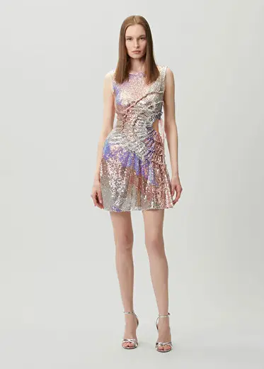 Payetli Mini Kokteyl Elbise