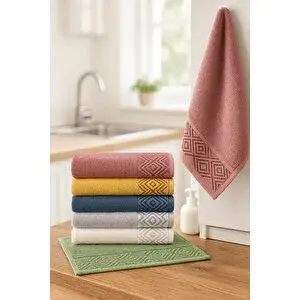 Mira Home 6'lı Mutfak Havlusu Seti 30x50 Cm %100 Pamuklu Kare