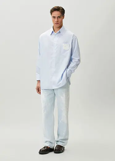 Mavi Desenli Jean Pantolon
