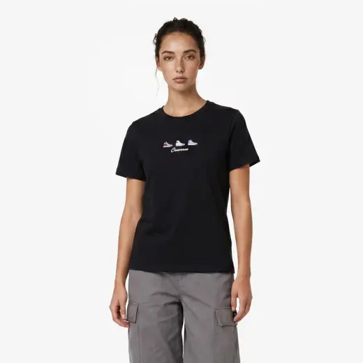 Converse Kadın Siyah T-Shirt