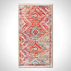 Crea Halı Etnik Desenrenkli Baskı Halı - Mdl892 80x150 cm