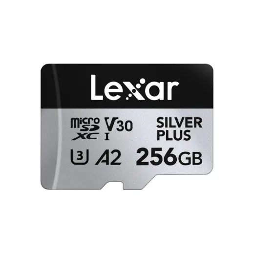 Lexar 256 GB Silver Plus Micro SD Hafıza Kartı 205 MB/s Hızında 4K V30 UHS-I Uyumlu