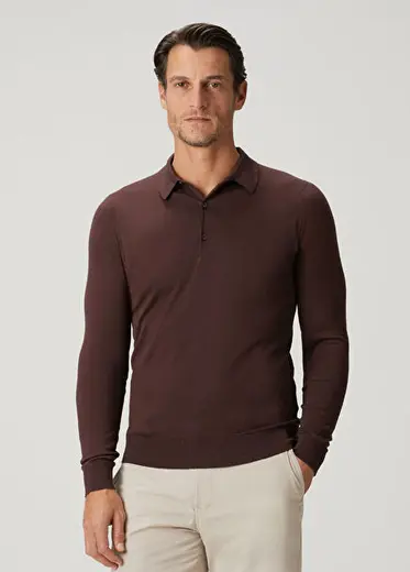 Bradw Kahverengi Polo Yaka Triko