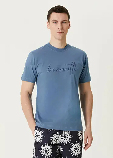 Mavi Logo Nakışlı T-shirt