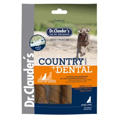 Dr.Clauders Country Dental Snack Domuz Derili ve Ördekli Orta Irk Köpek Ödül Maması 120gr