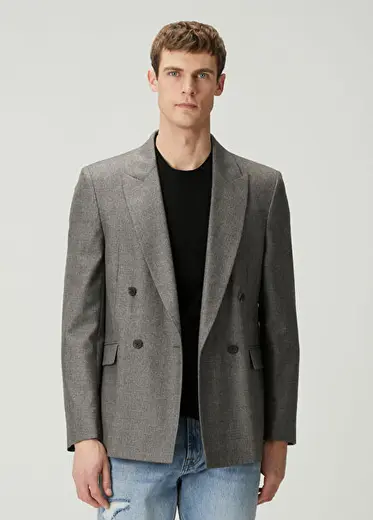Vizon Yün Kruvaze Blazer