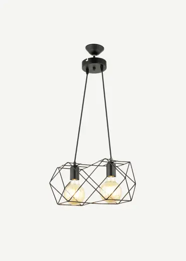 Celine 2'li Sıralı Sarkıt Avize Siyah (50x75 cm)